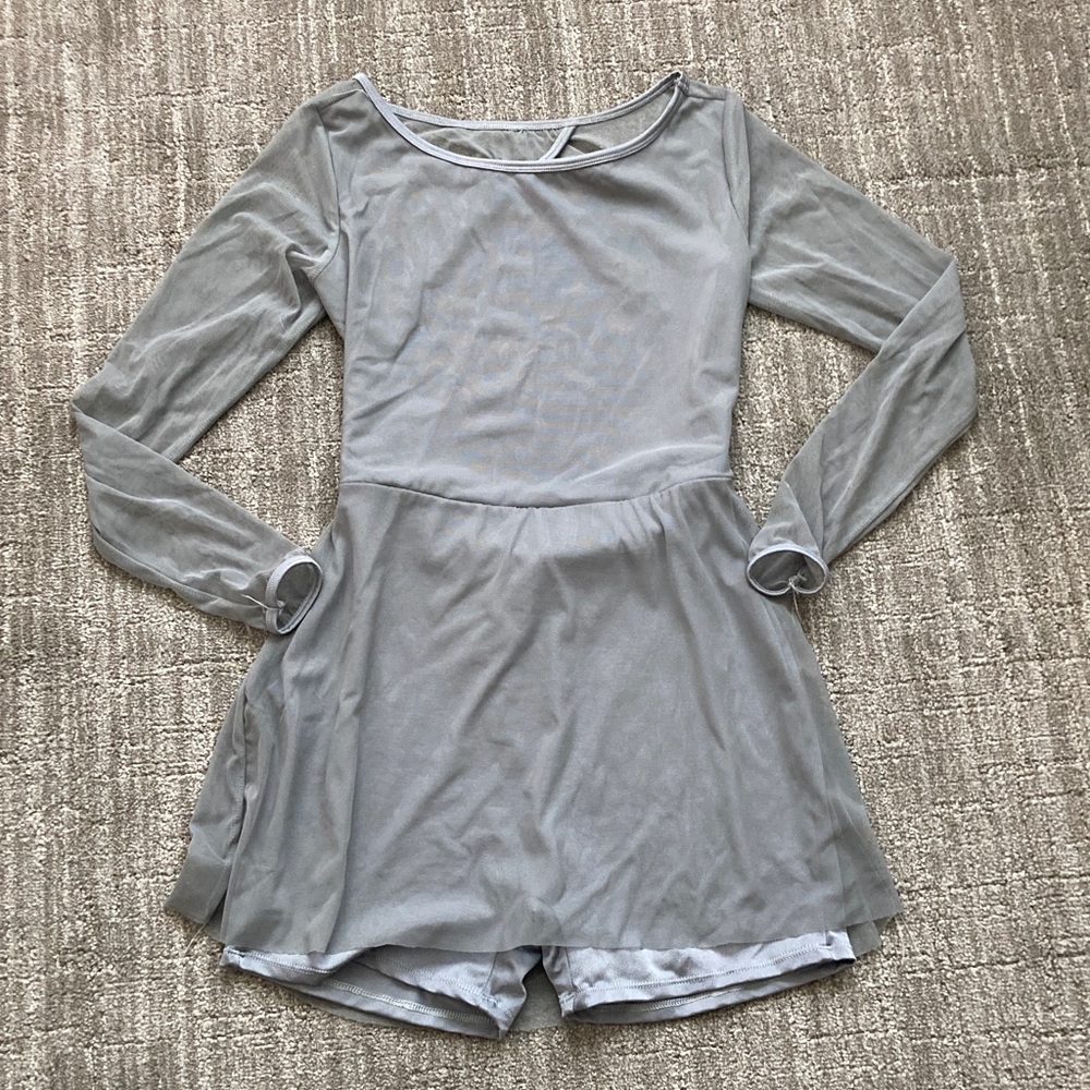 Curtain Call Sheer Long Sleeve Romper with Open Back